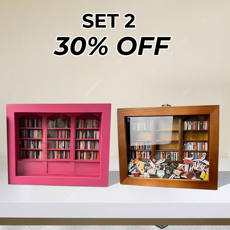 Original Anxiety Bookshelf – 200+ Mini Books for Stress Relief & Decor