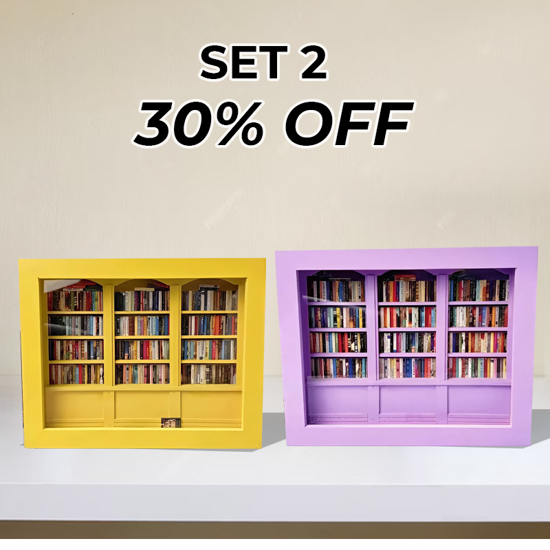 Original Anxiety Bookshelf – 200+ Mini Books for Stress Relief & Decor