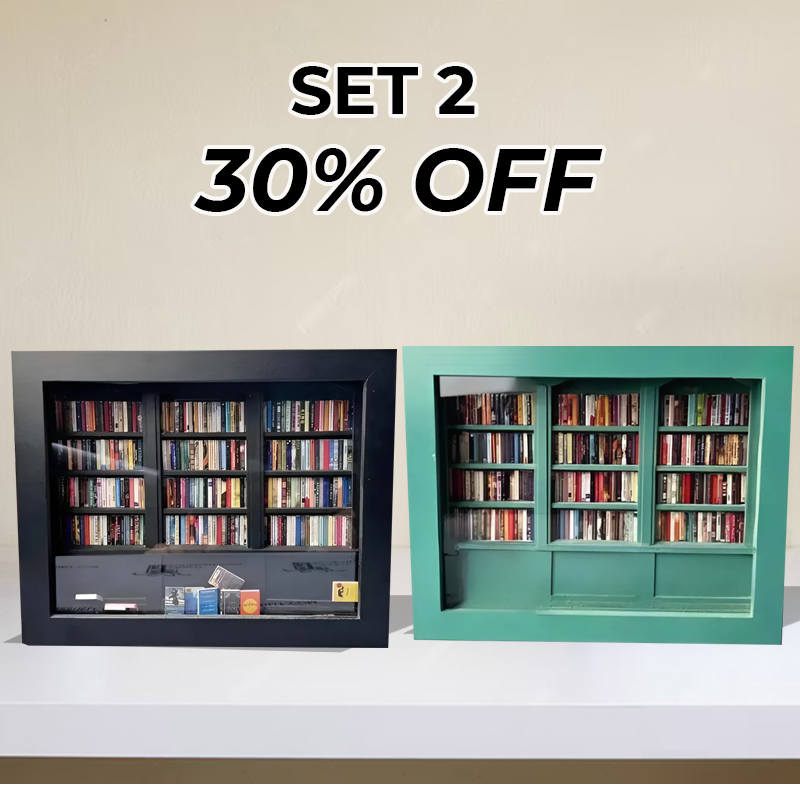 Original Anxiety Bookshelf – 200+ Mini Books for Stress Relief & Decor