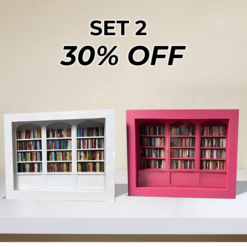 Original Anxiety Bookshelf – 200+ Mini Books for Stress Relief & Decor