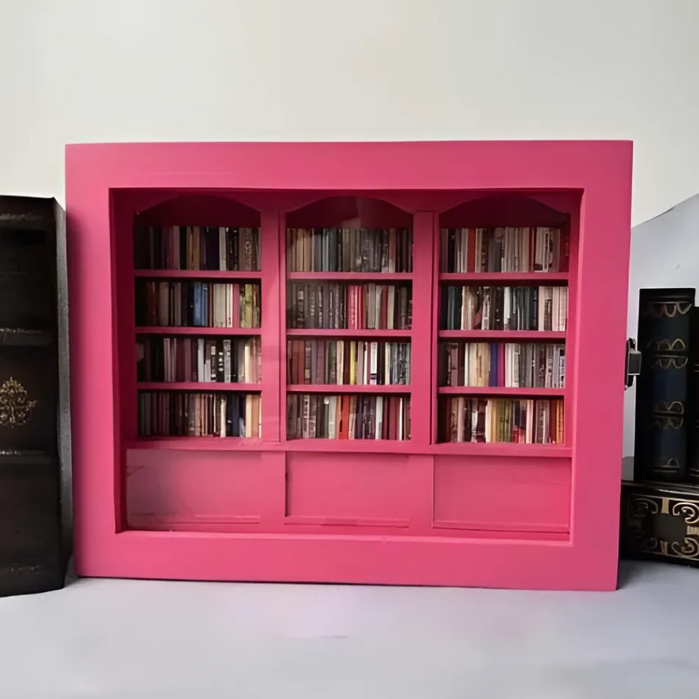 Original Anxiety Bookshelf – 200+ Mini Books for Stress Relief & Decor