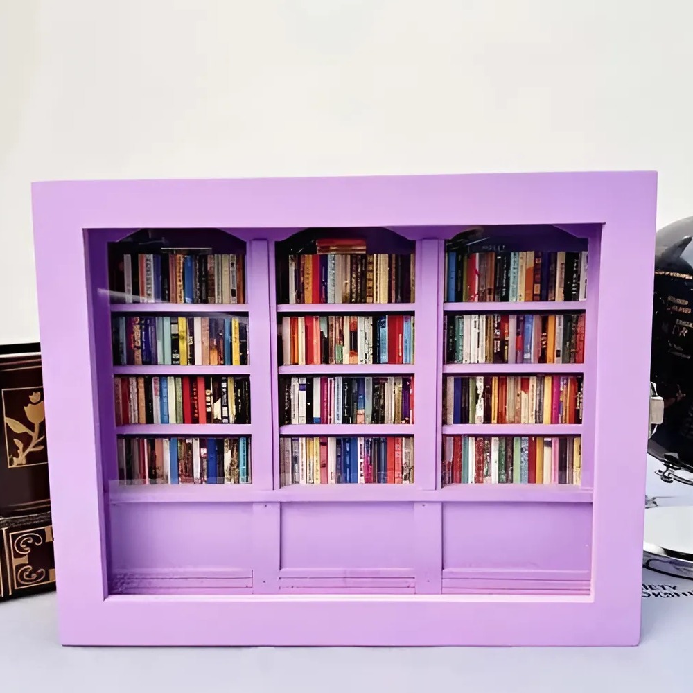 Original Anxiety Bookshelf – 200+ Mini Books for Stress Relief & Decor